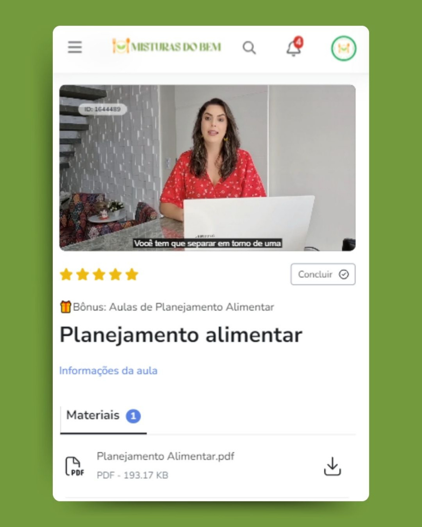 aula de planejamento alimentar