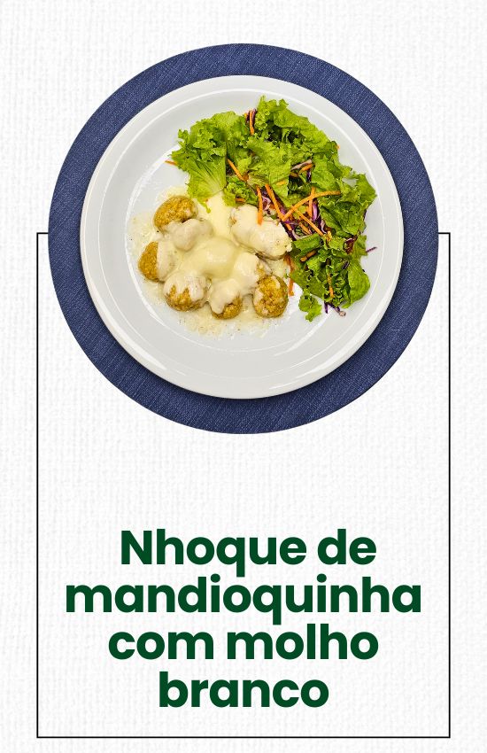 Nhoque de mandioquinha com molho branco